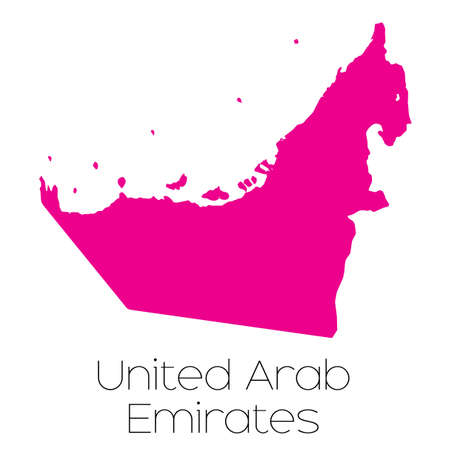 A Map of the country of United Arab Emiratesの写真素材