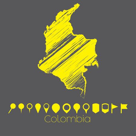 A Map of the country of Colombiaの写真素材