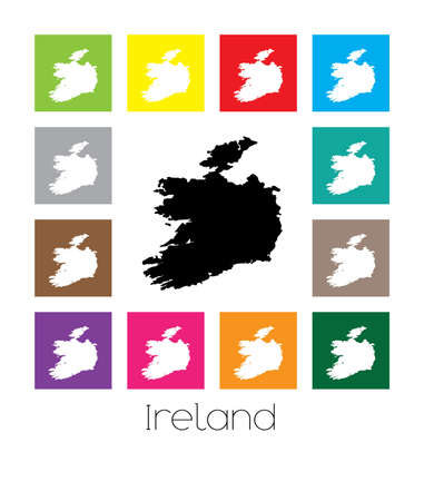 Multicoloured Map of the country of  Irelandの写真素材