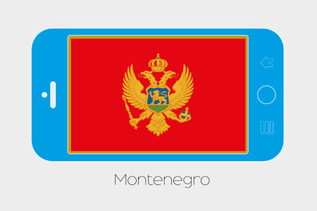 Mobile Phone Illustration with the Flag of Montenegroの写真素材