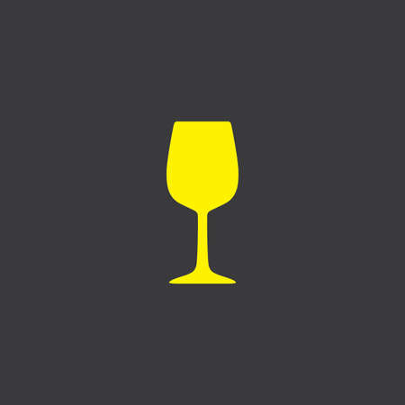 A Yellow Icon Isolated on a Grey Background, Wine Glassの写真素材