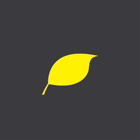 A Yellow Icon Isolated on a Grey Background, Leafの写真素材