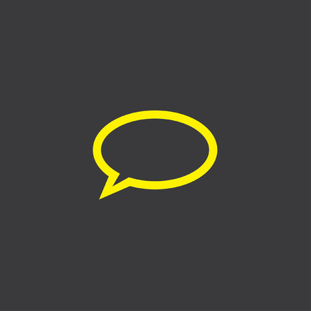 A Yellow Icon Isolated on a Grey Background, Speech Bubbleの写真素材