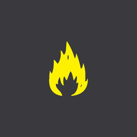 A Yellow Icon Isolated on a Grey Background, Fireの写真素材