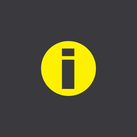 A Yellow Icon Isolated on a Grey Background Round Infoの写真素材
