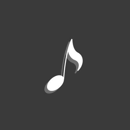 An Icon Isolated on a Grey Background - Musical Noteの写真素材