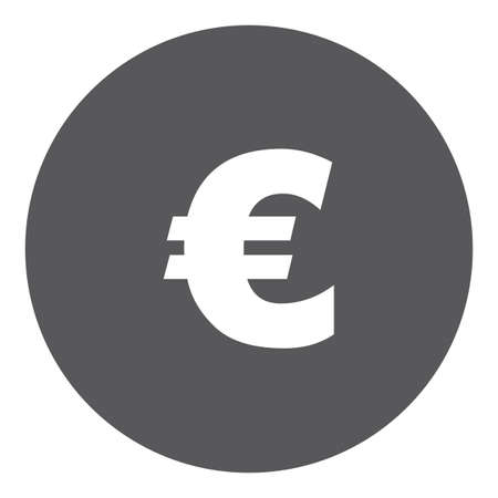 A White Icon Isolated on a Grey Background - Euro Signの写真素材