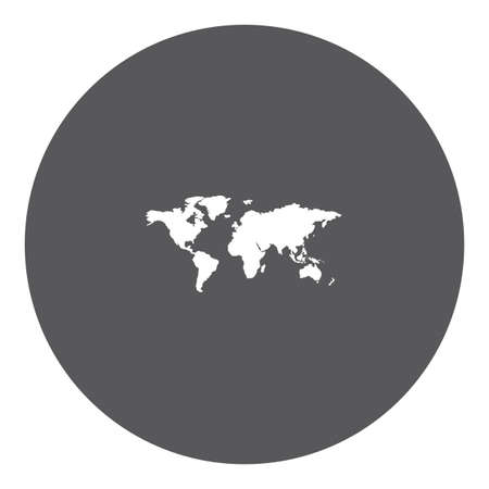 A White Icon Isolated on a Grey Background - World Mapの写真素材