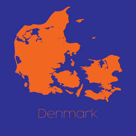 A Map of the country of Denmarkの写真素材
