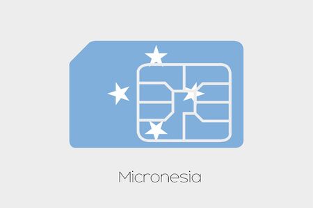 A SIM Card Flag Illustration of the country of Micronesiaの写真素材