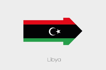 A Flag Illustration inside an arrow of the country of Libya-46の写真素材