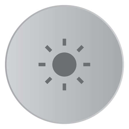 A Grey Icon Isolated on a Button with Grey Background - Sunの写真素材