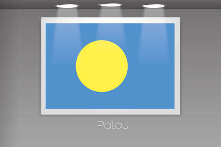 A Flag Isolated on Gallery Wall of Palauの写真素材