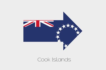 A Flag Illustration inside an arrow of the country of Cook Islandsの写真素材
