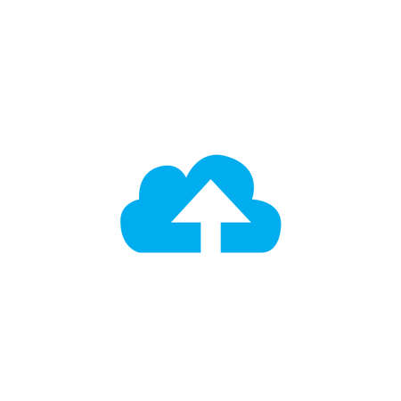 A Blue Icon Isolated on a White Background - Cloud Uploadの写真素材