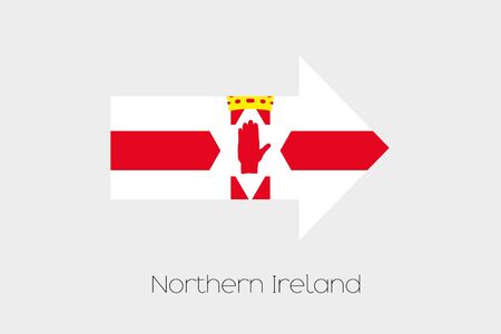 A Flag Illustration inside an arrow of the country of Northern Irelandの写真素材