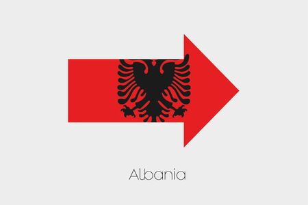 A Flag Illustration inside an arrow of the country of Albaniaの写真素材