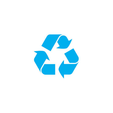 A Blue Icon Isolated on a White Background - Recycleの写真素材