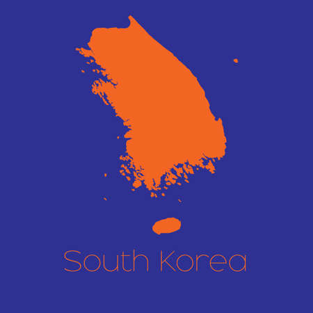 A Map of the country of South Koreaの写真素材