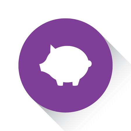 A Purple Icon Isolated on a White Background - Piggy Bankの写真素材