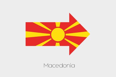 A Flag Illustration inside an arrow of the country of Macedoniaの写真素材