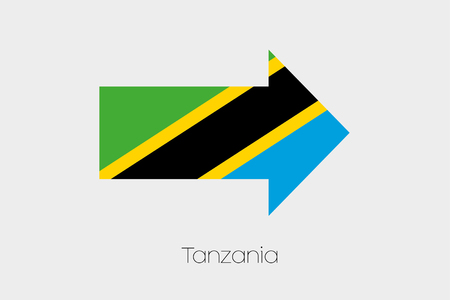 A Flag Illustration inside an arrow of the country of Tanzaniaの写真素材