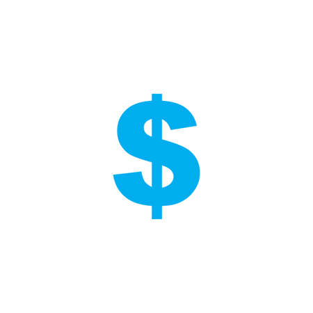 A Blue Icon Isolated on a White Background - Dollar Signの写真素材