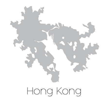 A Map of the country of Hong Kongの写真素材