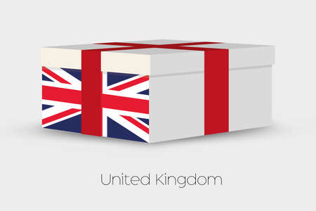 A Gift Box with the flag of United Kingdomの写真素材