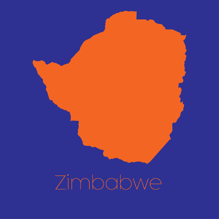 A Map of the country of Zimbabweの写真素材