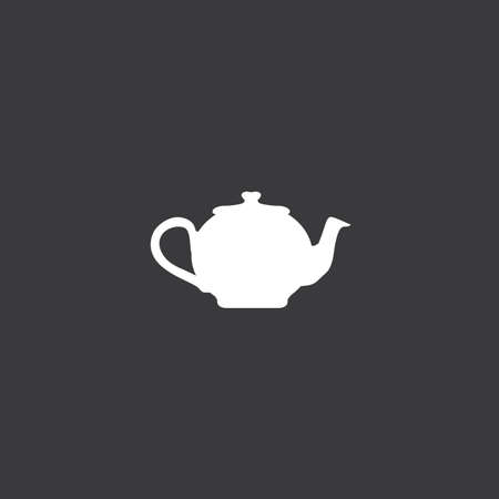 A White Icon Isolated on a Grey Background - Teapotの写真素材