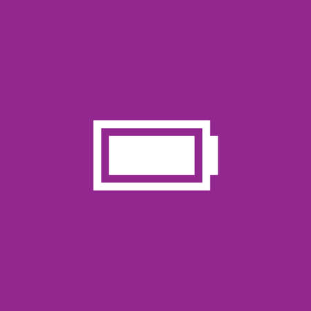 A White Icon Isolated on a Purple Background - Batteryの写真素材