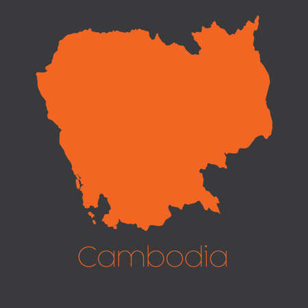 A Map of the country of Cambodiaの写真素材