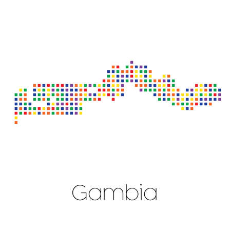 A Map of the country of Gambiaの写真素材