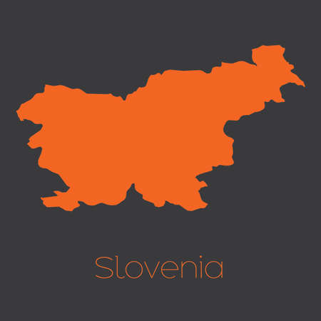 A Map of the country of Sloveniaの写真素材