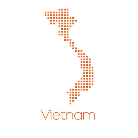 A Map of the country of Vietnamの写真素材