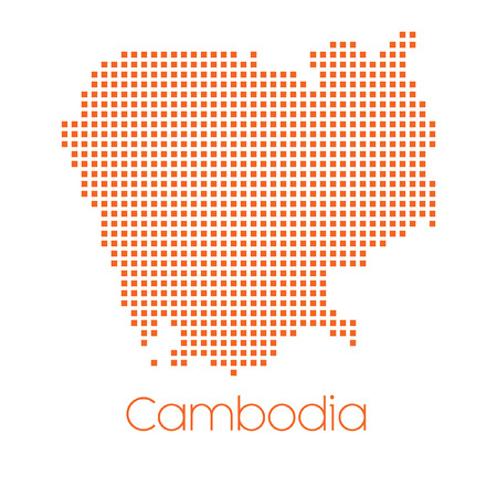 A Map of the country of Cambodiaの写真素材