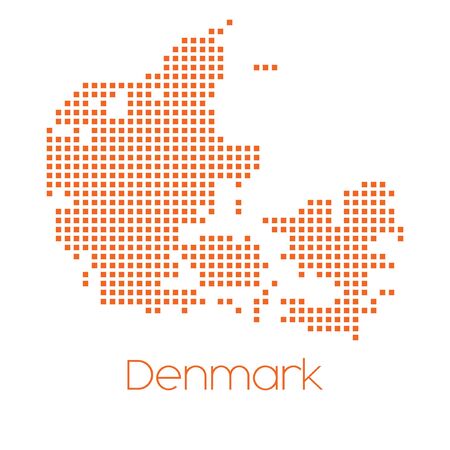 A Map of the country of Denmarkの写真素材