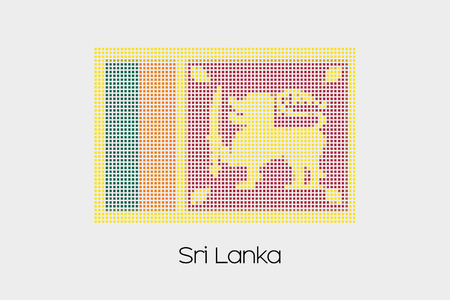 A Mosaic Flag Illustration of the country of Sri Lankaの写真素材
