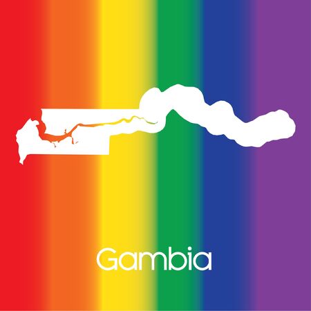 A Map of the country of Gambiaの写真素材