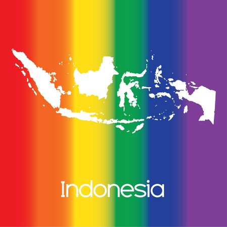 A Map of the country of Indonesiaの写真素材