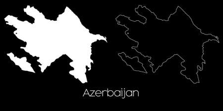 A Map of the country of Azerbaijanの写真素材