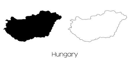A Map of the country of Hungaryの写真素材