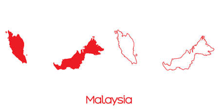 A Map of the country of Malaysiaの写真素材
