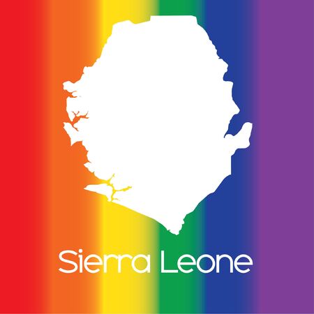 A Map of the country of Sierra Leoneの写真素材