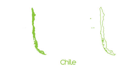 A Map of the country of Chileの写真素材