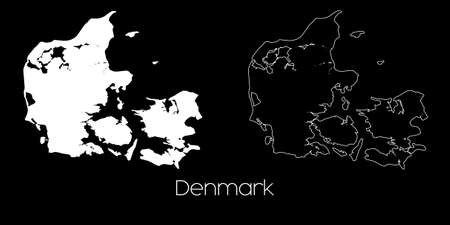 A Map of the country of Denmarkの写真素材