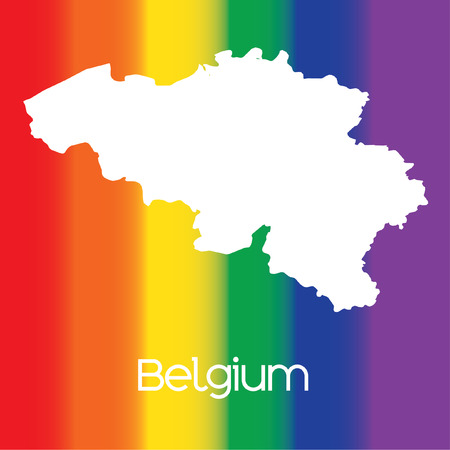 A Map of the country of Belgiumの写真素材