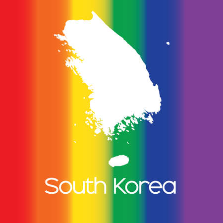 A Map of the country of South Koreaの写真素材