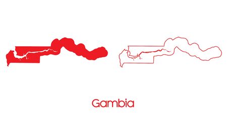 A Map of the country of Gambiaの写真素材